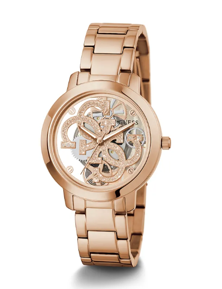 Montre analogique Guess pour femme en or rose