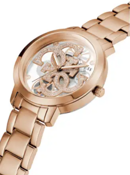 Montre analogique Guess pour femme en or rose